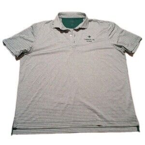 Johnnie-O Grey Striped Performance Polo Shirt Men’s Size XL Lamda Chi Alpha Frat